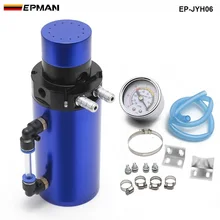 Epman двигатель Заготовка алюминиевый двигатель маслоуловитель Rservoir Breather Tank/Can с манометром EP-JYH06