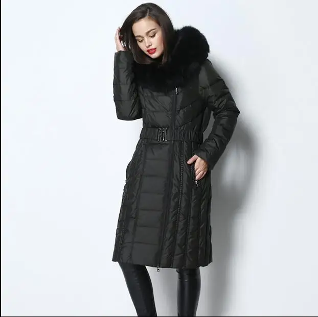 Best price at $331 Cheap 2016 new hot winter Thicken Warm woman Down jacket Coats Parkas Outerwear Hooded fox Fur collar luxurious long plus size 4XXXXL