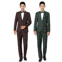2016 new Photography suit men Korean version of Slim British style. Tartan leisure suit jacket. Stage performances clothing