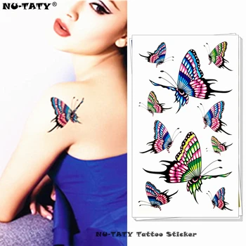 

Nu-TATY Beautiful butterfly Style Temporary Body Art Flash Tattoo Sticker 10*17cm Waterproof Henna Fake Car Styling Wall Tattoo