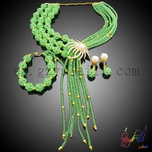 New Popular Beads Necklace Set Women Fashion Jewelry Wholesale Party Jewelry Necklace Bracelet African Jewelry Sets