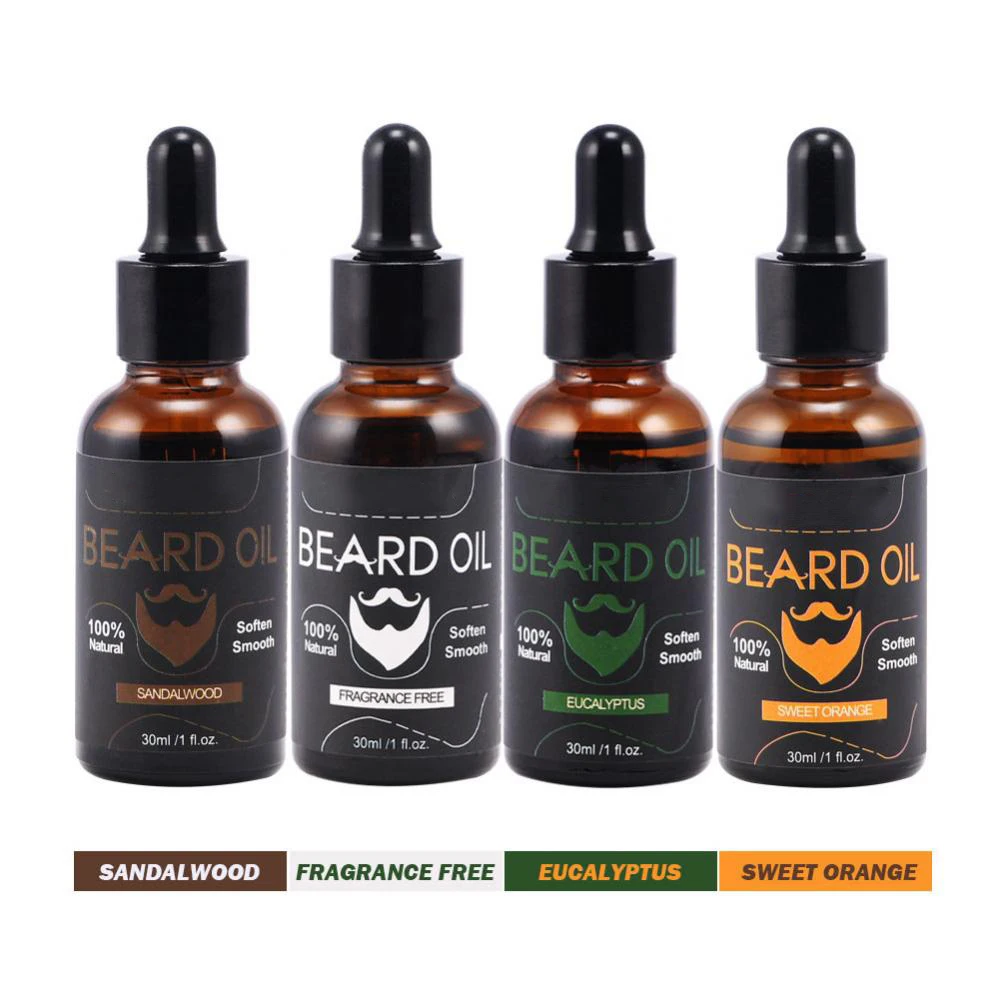 

organic Natural Bread Oil For Shave 4 Types Citrus Sandal Clear Eucalyptus Conditioner Beard Shaping Oil Mustache Tools