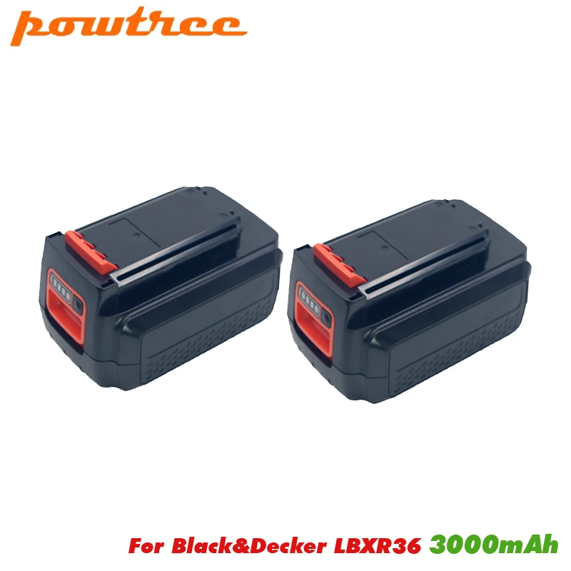 

2Pcs 3000mAh 40V Li-ion LBX36 Rechargeable Battery For Black&Decker LBXR36 BXR36 LST136 LST420 LST220 LST300 MTC220 MST1024 New