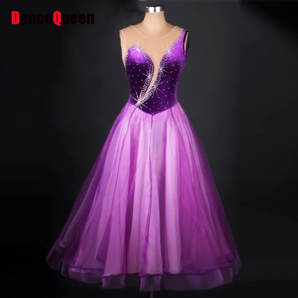 Buy 2017 Women Standard Ballroom Dance Dress Purple