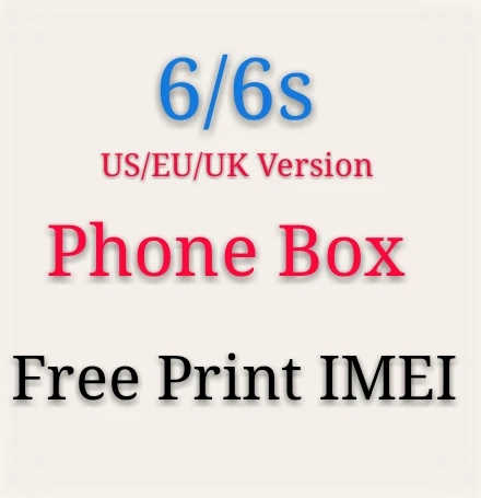 

50pcs/lot US/EU Version Retail Phone Paper Packaging Box for iPhone 6/6s with Accessories With Manual Sticker usb free imei