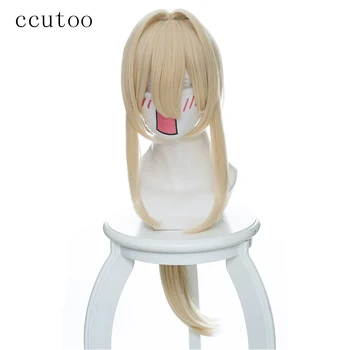

ccutoo 80cm Violet Evergarden Blonde Long Synthetic Hairstyled Cosplay Wigs Heat Resistance Costume Party Wigs