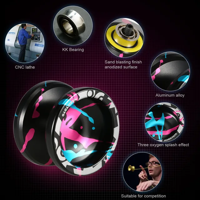 High Speed Magic Yoyo V3/Y03 Unresponsive Aluminum Alloy Yoyo CNC lathe with Spinning String Yoyo Toys Gift for Children 2