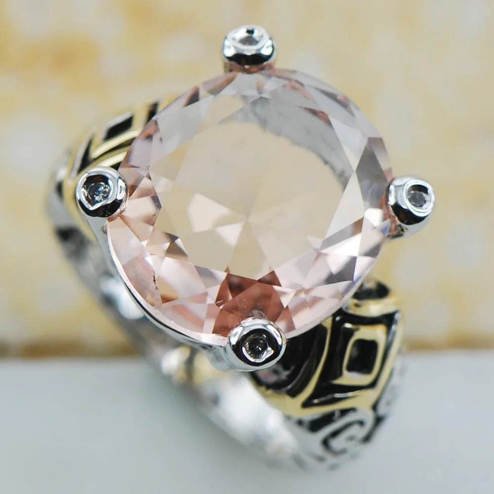 Morganite 925 Sterling Silver Top Quality Fancy Jewelry Wedding Ring Size 6 7 8 9 10 F1197 