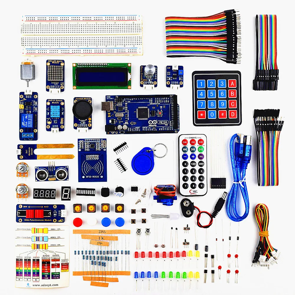 Adeept DIY Электрический rfid-стартовый Набор для Arduino MEGA 2560 с обработкой книг Ardublock