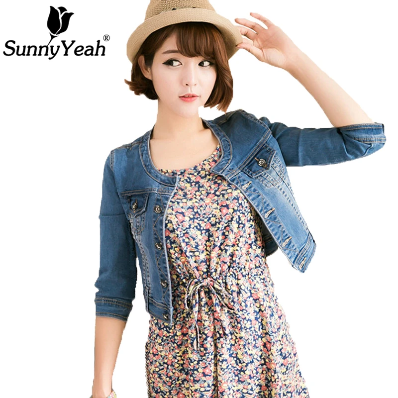 

SunnyYeah Denim Jacket Women Basic Coats 2018 Ladies Jeans Jackets Woman Streetwear Slim Casual Outwear Female Jaqueta Feminina
