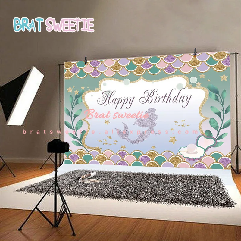 

7x5ft Under The Sea Princess Photography Mermaid Backdrop Birthday Party Photo Studio Booth Newborn Baby Shower Background