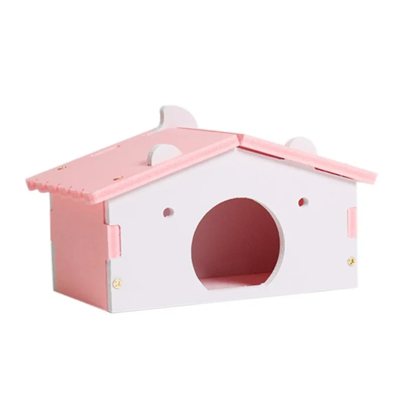 

Cute Exquisite Wooden Hamster House Hamster Nest Toy Guinea Pig Small Pet Nest Sleeping Bed Rest Place