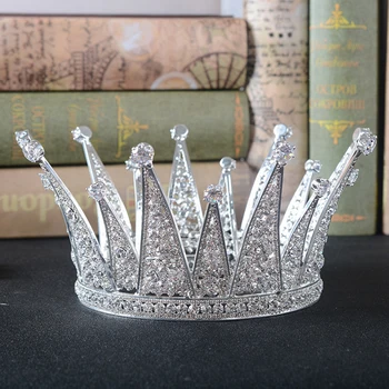 

Top Queen King Zircon Wedding Bridal Tiaras and Crowns Bride Headpiece Women Prom Diadem Hair Ornaments Jewellry Accessories