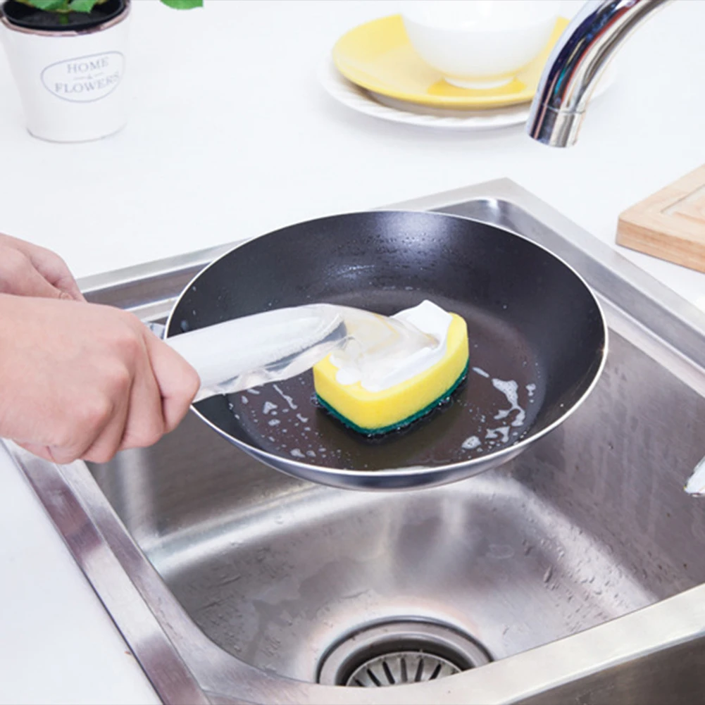 

2pcs Detachable Handle Sponge Washer Brush Head Kitchen Degreasing Cleaning Brush Replacement Head Kitchen Tool Utensil