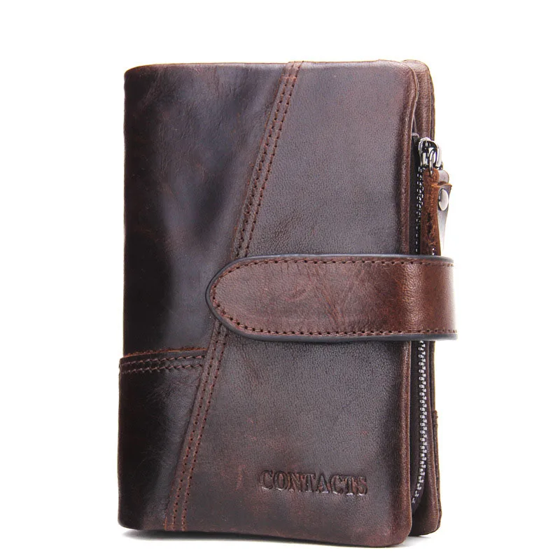 

The latest fashion men's wallet leather high-end quality short wallet activity zipper coin purse stitching clutch bag high-end
