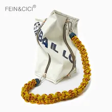 Большая большая сумка для женщин и девушек, крутая Повседневная облегающая сумка-мессенджер, летняя сумка с принтом букв, плетеная веревка, сумки через плечо, белый, зеленый