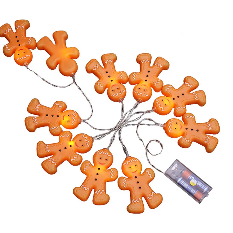 Christmas Tree Decoration Christmas Gingerbread Men String Christmas Ornaments Novelty string Lights Home Decor #3n01#f (7)