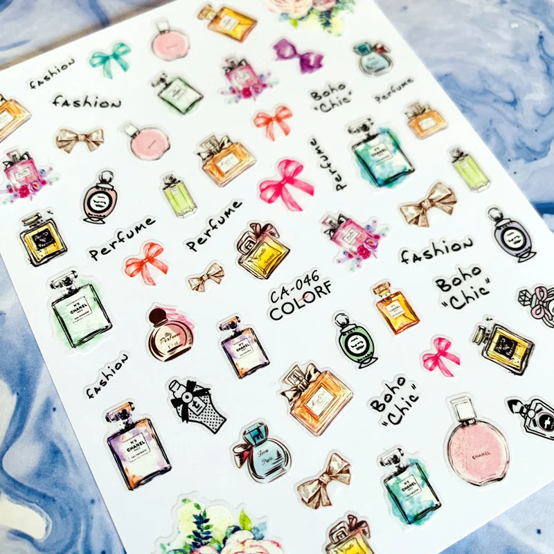 Newest CA 46 47 48 perfume nail sticker 3d nail art sticker nail decal stamping export 4