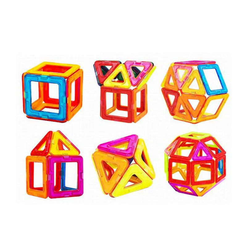 32 шт. магнитные плитки квадратный треугольник многоцветная часть DIY Кирпичи Магнитный дизайнер для детей