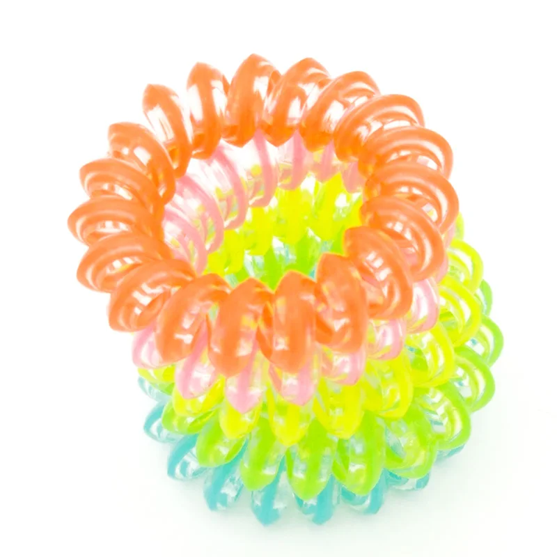 

Lots 10 Pcs 3.5CM Fluorescence Candy Elastic Rubber Hairband Phone Wire Hair Tie Rope Band Ponytail Hair Accessories for Girl
