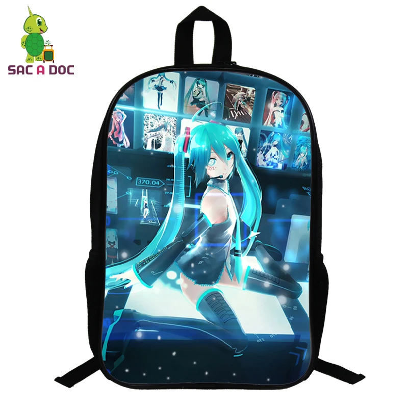 14,5 дюймов школьные сумки Miku Hatsune японский аниме Школьный портфель для подростков мультяшный рюкзак для девочек Подарочный рюкзак - Цвет: Children school bag