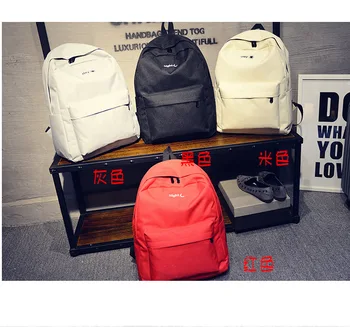 

Concise Preppy Style Boys Canvas Bookbag Girl Casual Bags Large Space Travel Backpack Unisex