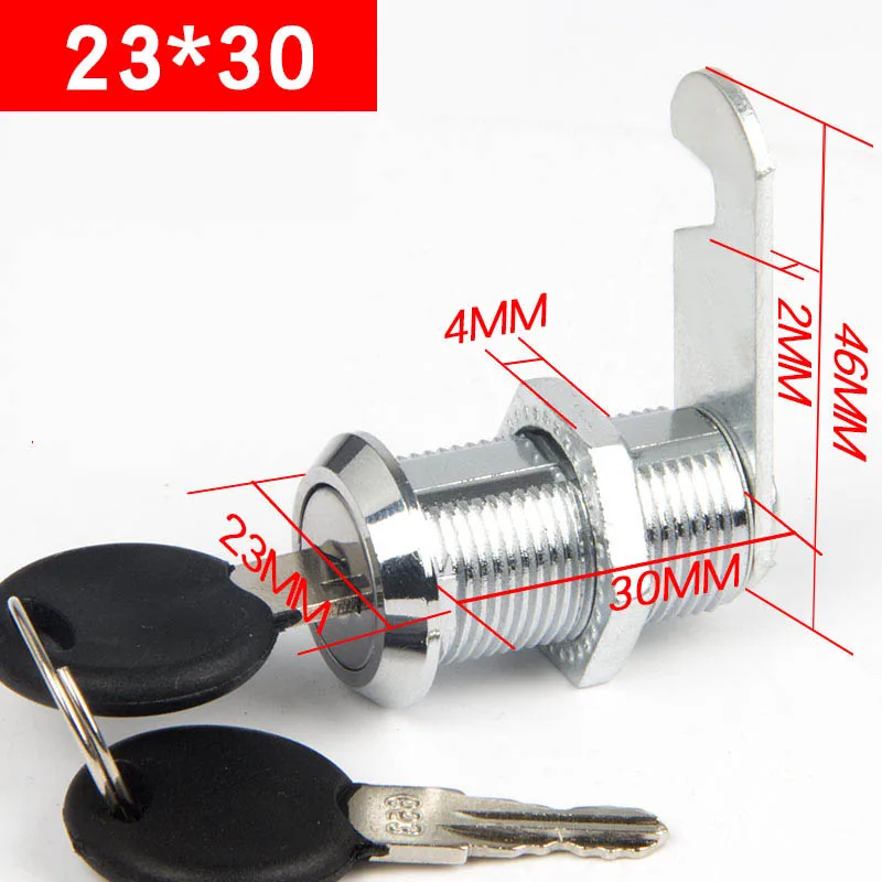 

23*30 Drawer lock Cam Cylinder Locks Door Cabinet Mailbox Drawer Cupboard Locker Furniture Locks With Plastic Keys Hardware