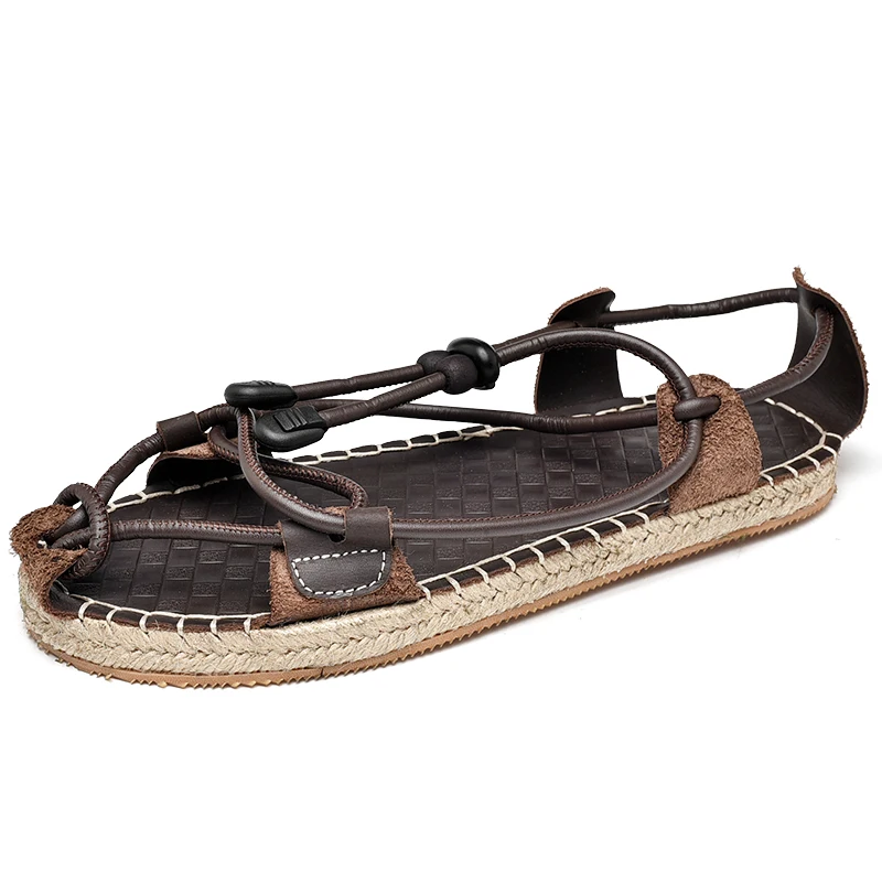 

Fotwear Men Full Grain Leather Sandals Rome style sandals High quality and Lightweight Men casual shoes China Ancient fashion