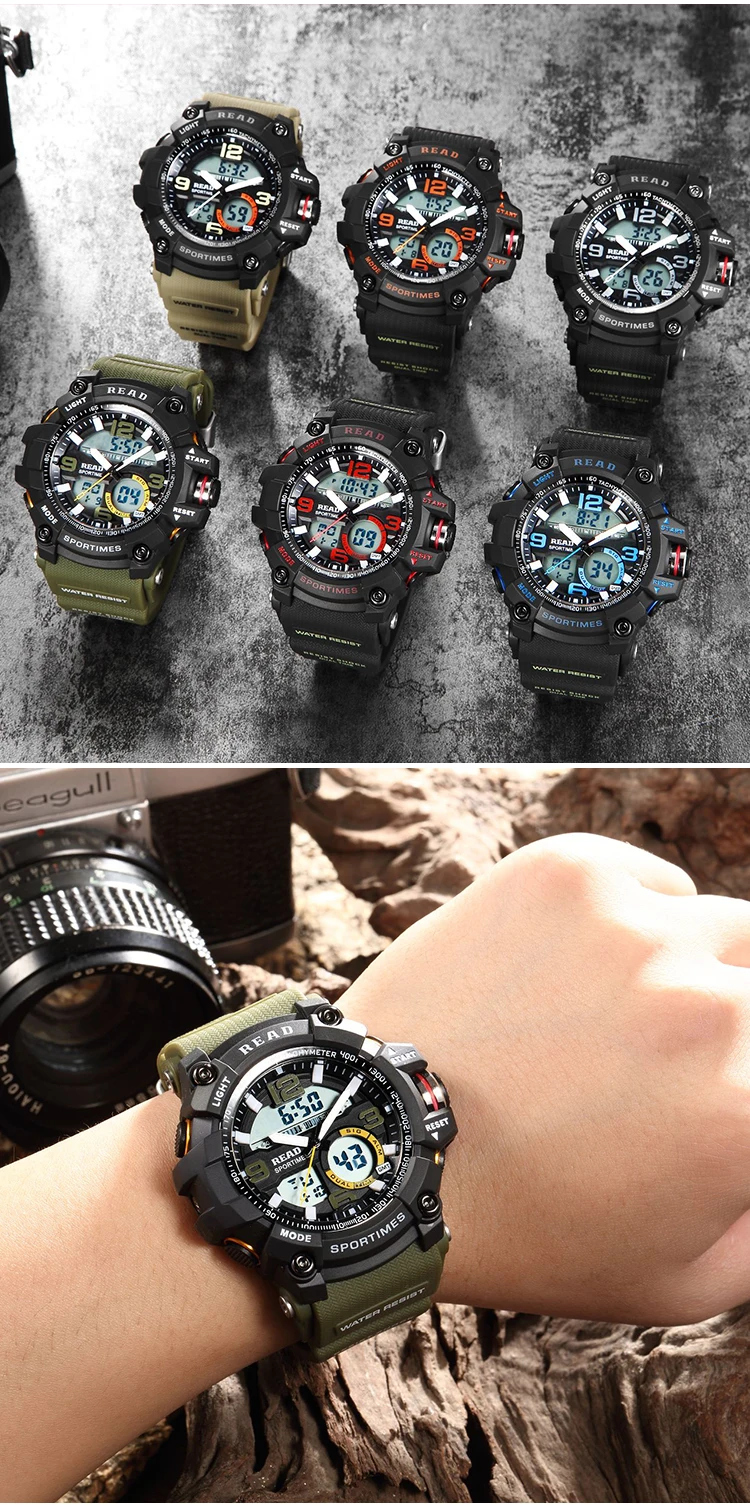 Спортивные часы для мужчин, водонепроницаемые цифровые часы, светодиодный, большие часы, мужские 90001, Montre Homme, военные, большие мужские часы