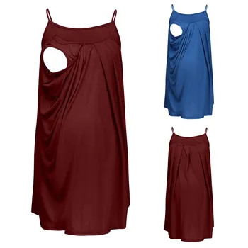

Maternity Mother Pregnancy Women's Ruffles Nursing Tops Strap Vest Breastfeeding одежда для беременны wholesale 2019 L4