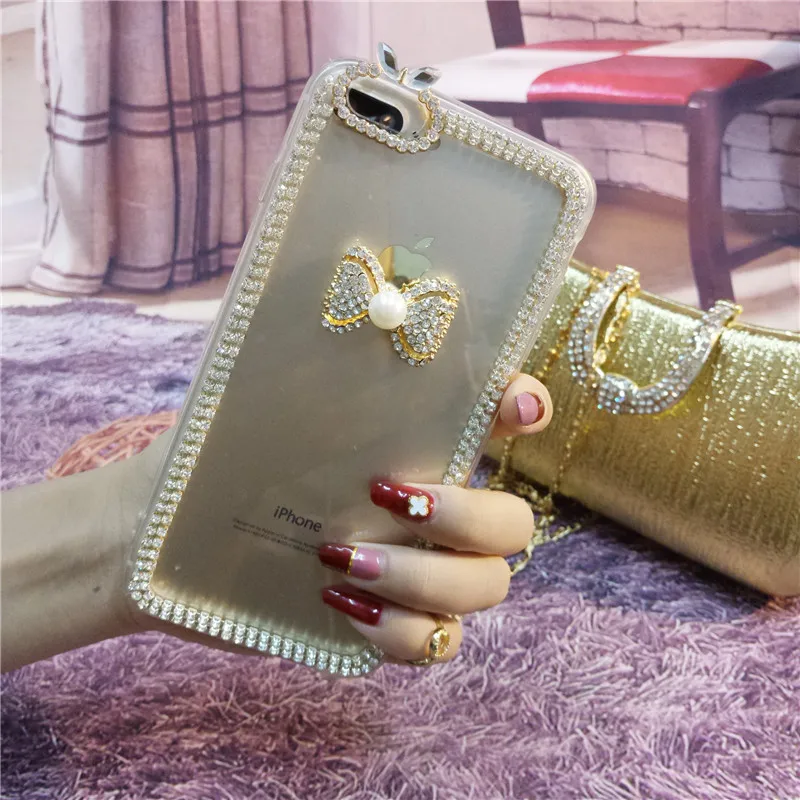 

XINGDUO Bow tie case Fashion Bling Crystal Rhinestone Clear Case Cover Transparent Soft shell For Huawei mate 20 pro/ P30 P20PRO