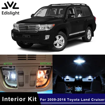 

Edislight 14Pcs White Ice Blue Canbus LED Lamp Car Bulbs Interior Package Kit For 2009-2016 Toyota Land Cruiser Prado Door Light