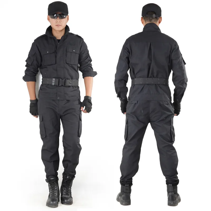 Mens Outdoor Hunting Clothing Tactical Policemen Outfit Army Black Hawk