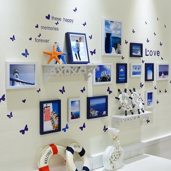 

Photos of wall photo frame fashion combination shelf frame photo wall
