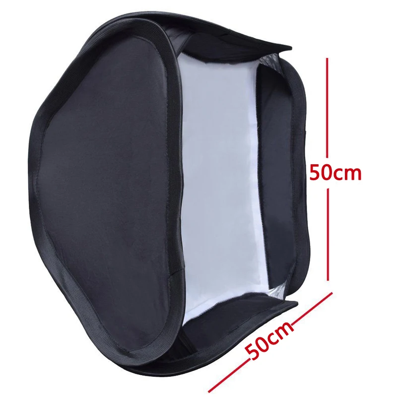 

Photography Photo Studio 50cmx50cm Folding Softbox with S-type Flash Speedlite Bracket Carrying Bag High Quality PFD1B