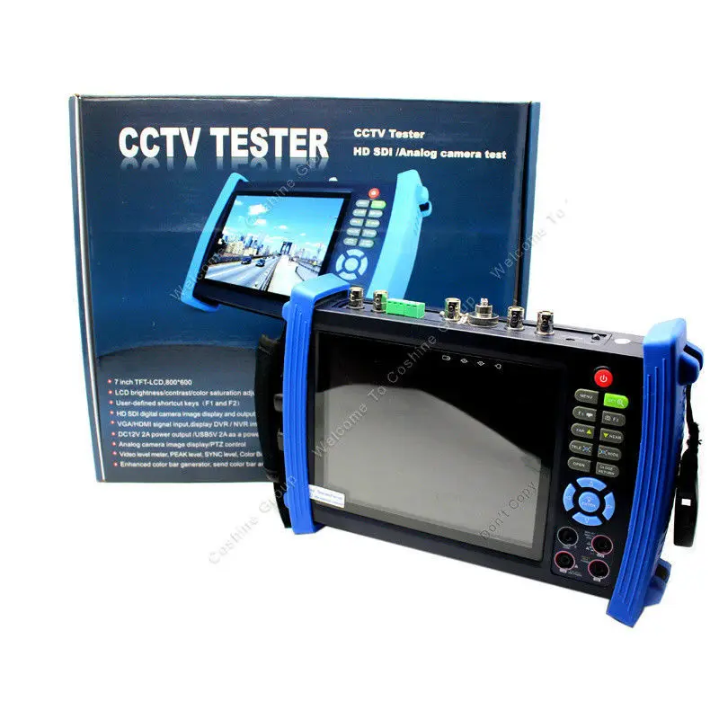 

Free shipping!7" CCTV Camera Monitor Tester Multimeter+Optical Power Meter+HD-SDI In/Out+TDR