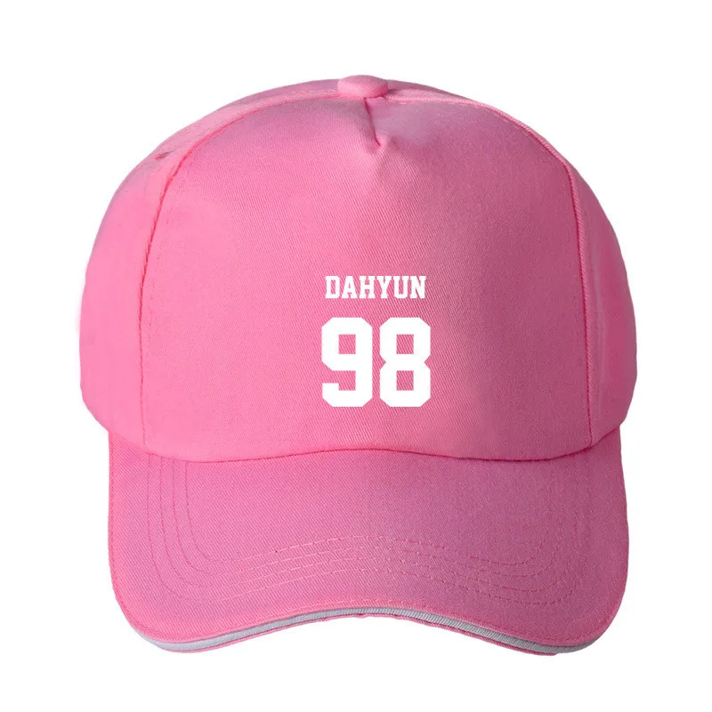 KPOP TWICE MOMO NAYEON DAHYUN SANA CHAEYOUNG альбом MINA черный розовый бейсболка хип-хоп кепка для мужчин женщин унисекс шапки JCF-MZ009 - Цвет: Pink DAHYUN