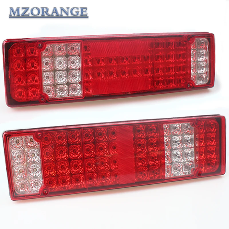 2PCS High Quality Caravan LED Trailer Tail Lights 12V 24V 52 LED Trailer Truck Van Camper