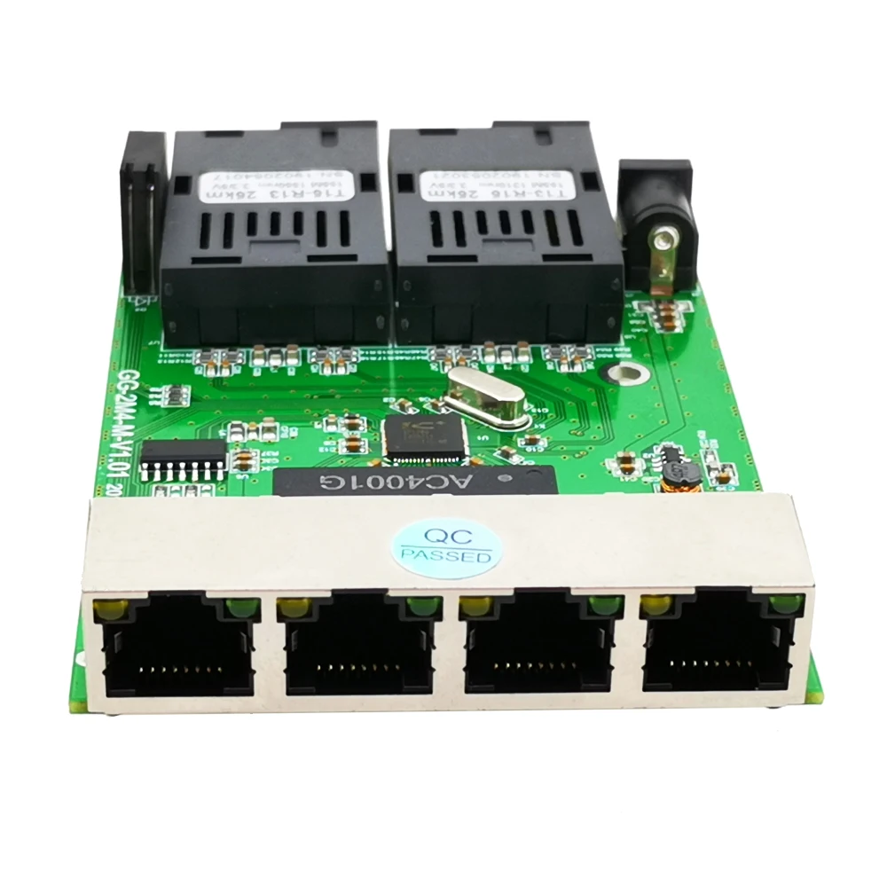 Конвертер 10/100 м Fast Ethernet 25 км волоконно оптический медиаконвертер одномодовый 4 RJ45