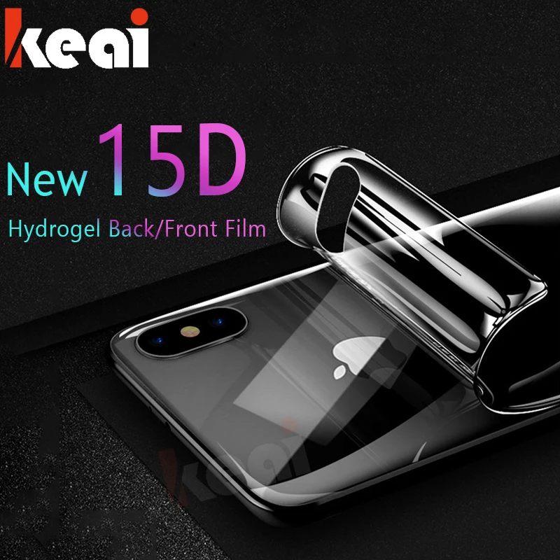 Новая 15D Передняя и задняя Гидрогелевая пленка для iPhone Xs Max XR X защита экрана на