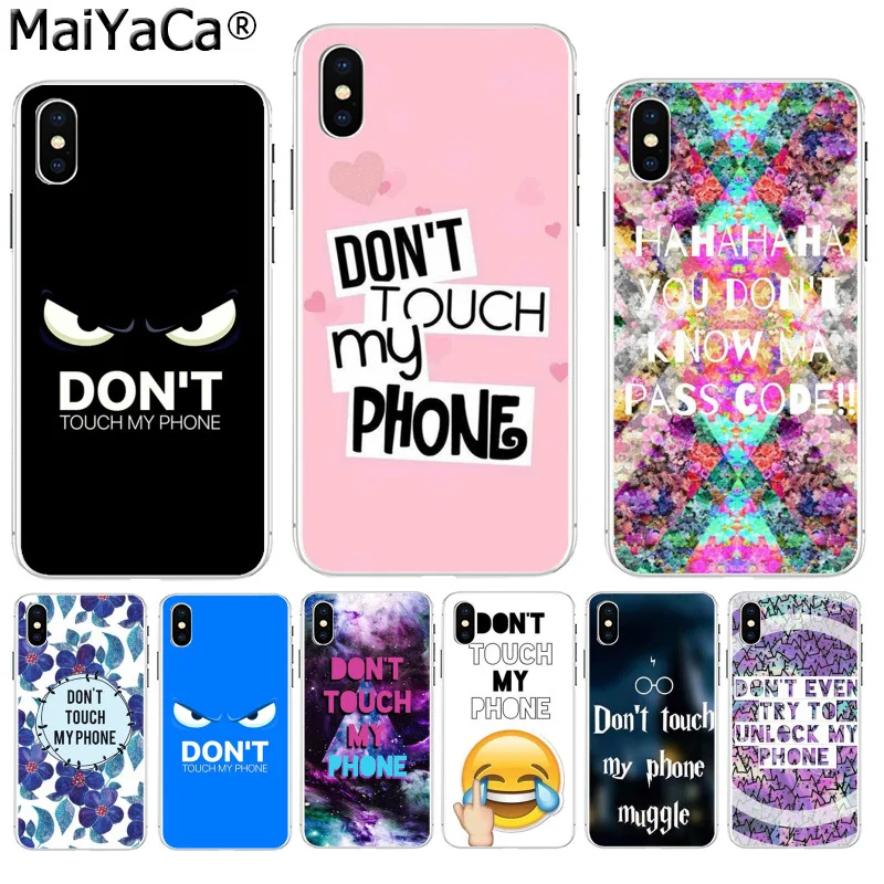 

MaiYaCa Do Not dont Touch My Phone Adorable Colored Drawing Back Phone cover for Apple iPhone 8 7 6 6S Plus X XS max 5 5S SE XR