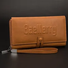 Business Large Capacity phone Multi card bit zipper men long wallet coin embossed PU leather purse high quality 2019 new clutch vintage multi card bit long wallet first layer of real leather men s purse crazy horse leather busniess high capacity clutch men