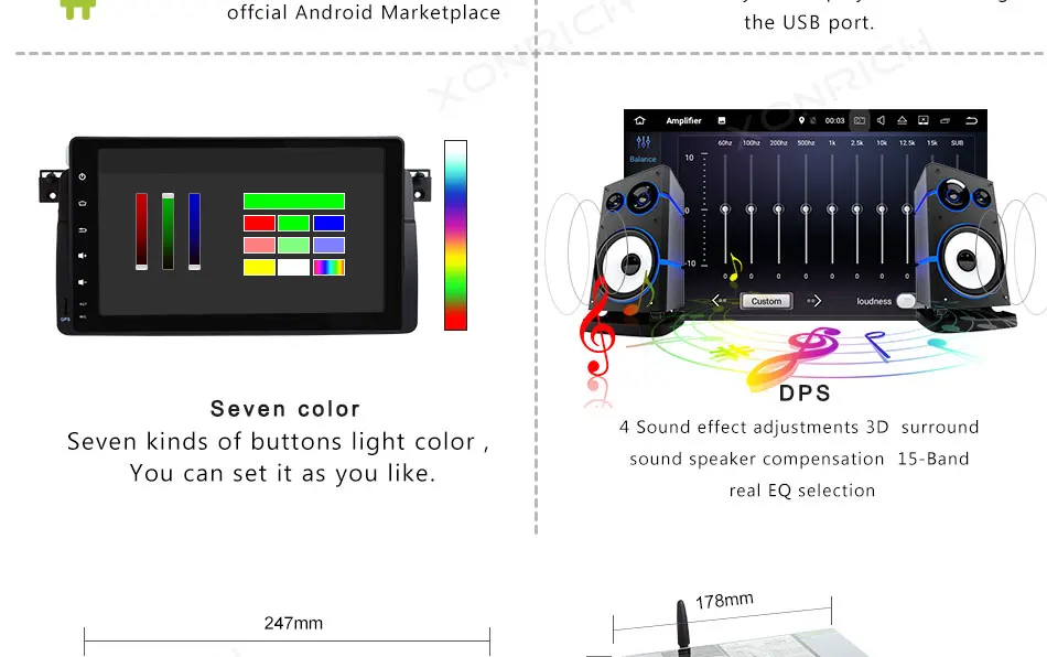 Clearance Xonrich 1 Din Android 8.0 Car Radio For BMW E46 Navigation M3 Rover 75 318/320/325/330/335 GPS DVD Player Qcta Core 19