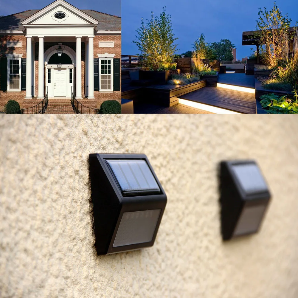 

Rechargeable Solar Power 6 LEDs 0.36W 12LM Lamp Light Sensor Wall Mount for Garden Door Entrance Yard Pathways Outdoor Use