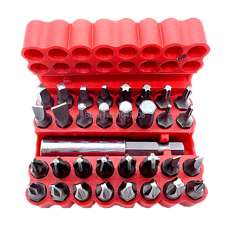 33pcs Bit Set Screwdriver Holder Torx Hex Star Spanner Screws