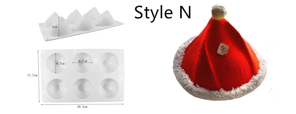 SHENHONG оригами форма для торта для выпечки для муссов и десертов силиконовая 3D форма Silikonowe Moule Кондитерская шоколадная сковорода жаропрочная посуда для фондан - Цвет: Style N