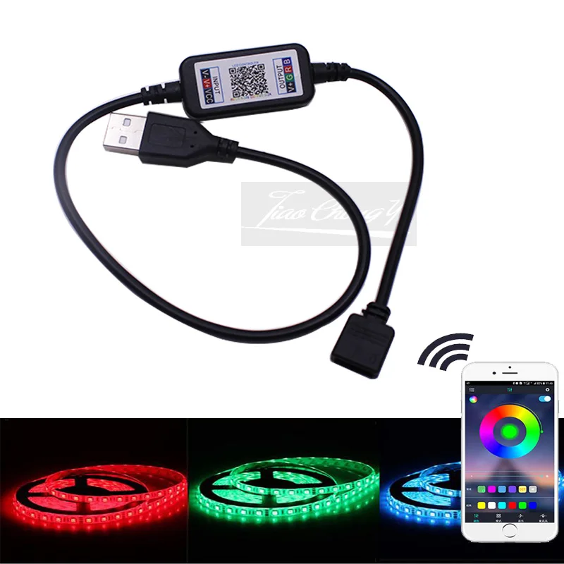

1PCS 3 Ways Bluetooth RGB LED Light Controller DC 5V-24V Mini Wireless Dimmer For 505 2835 RGB LED Strip