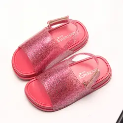 Мини Мелисса 2019 обувь для девочек детские сандалии (для мальчика) Мини Мелисса мультфильм блеск блёстки принцессы Желе Мягкие sandalias