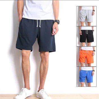 

Casual Mens Shorts Summer Beach Shorts Men's Solid Jogger Shorts Cotton Fashion Men Bermuda Shorts Large Size A1637