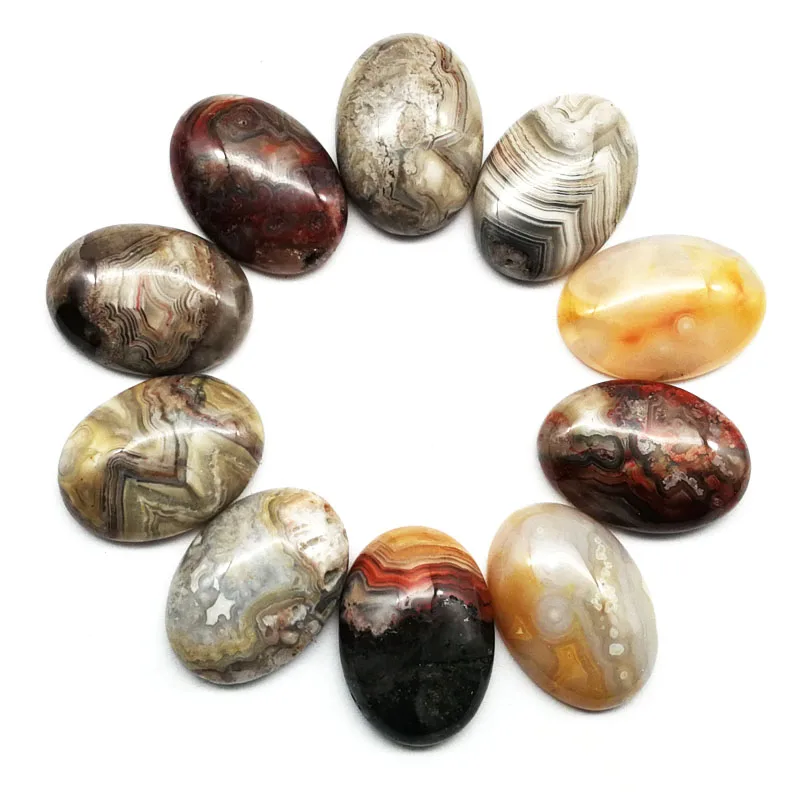 

(12 pieces/lot) Wholesale Natural Mexico Crazy Lace Agates Oval CAB Cabochon 25x18x6mm yl062801
